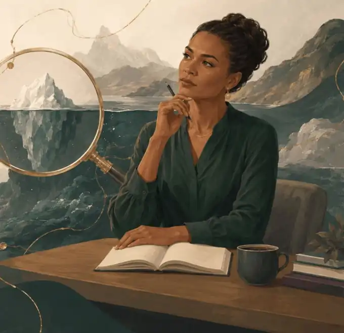 A leader reflecting with a journal