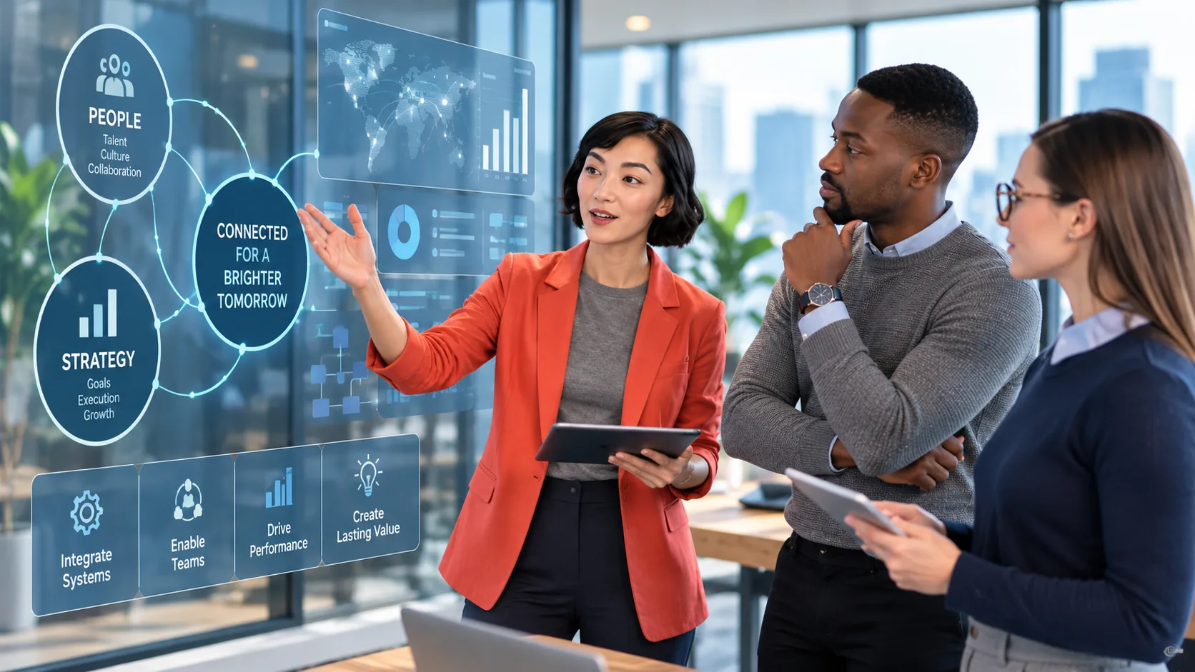 Professionals connecting at a leadership conference